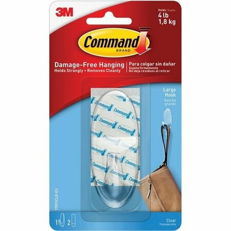 3M COMMERCIAL OFC SUP HOOK, COMMAND, LARGE, 1PC, CLR MMM17093CLRES